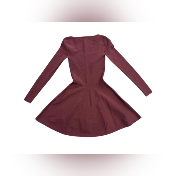 Babaton Sculpt Knit Applause Dress Spiced Burgundy Size 2XS EUC - Picture 3 of 7